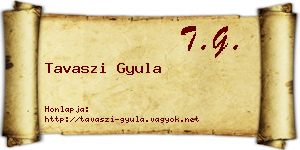 Tavaszi Gyula névjegykártya